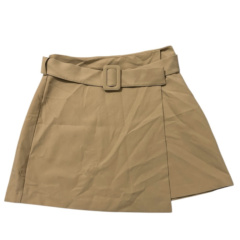 Zara Tan cross front belted skirt